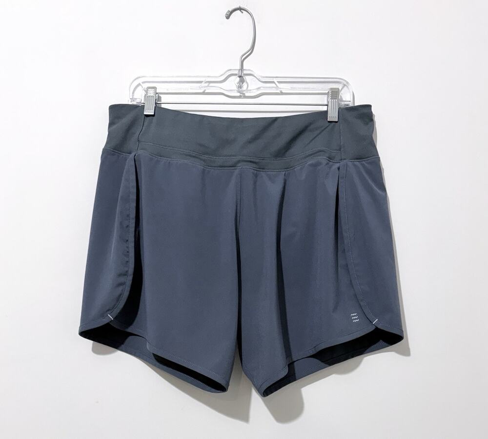 Free Fly Bamboo Lined Breeze 6" Short Womens L Blue Dusk Zip Pocket Logo NWOT
